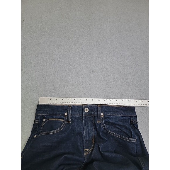Hudson Jeans Mens 30 36x28 Straight Byron 5 Point Dark Blue Stretch Low Rise - Picture 5 of 12